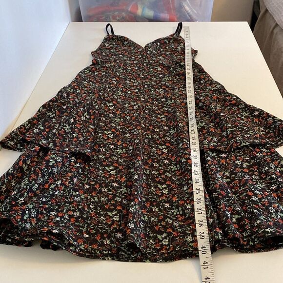 Irene de Nouvelle Black Floral Layered Midi Dress Size Small - Picture 11 of 13